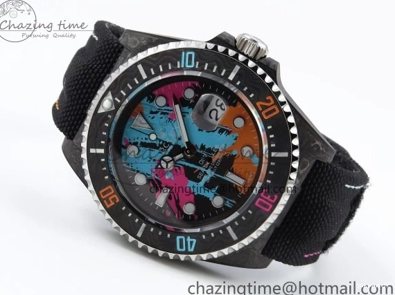 on Graffiti Nylon Best Black Carbon Strap A2824 DIWF Dweller Sea 43mm Edition Dial 0415